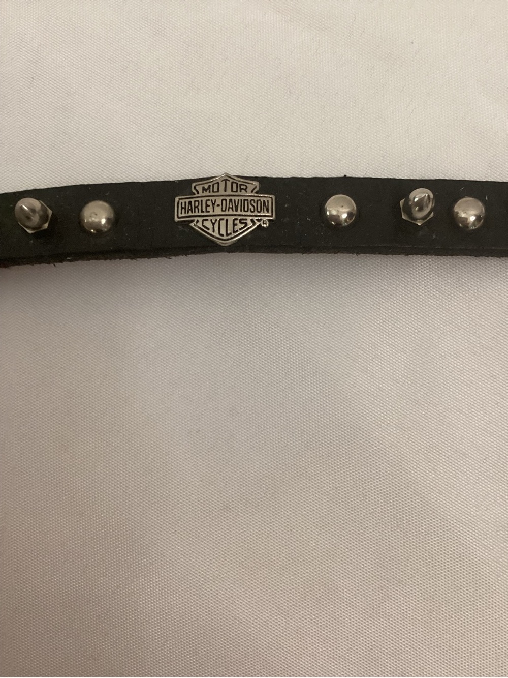 Harley-Davidson Black Studded Leather Dog Collar. 13”